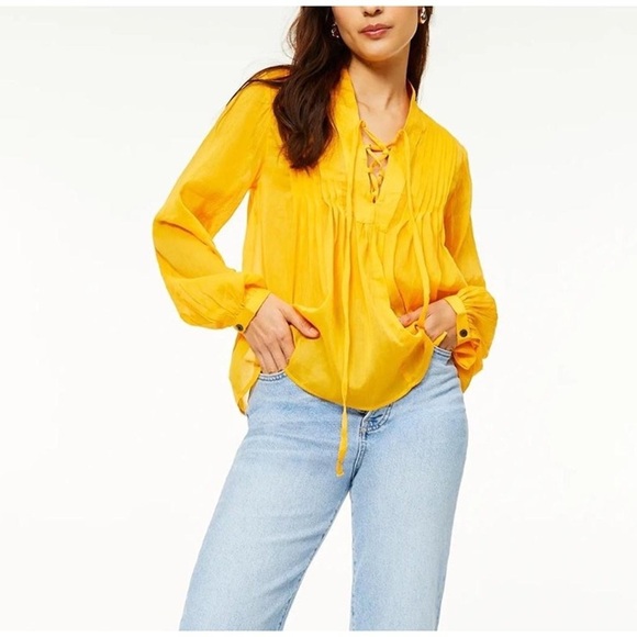 NWOT Rag & Bone Women's Yellow Blouse Size XXS $325 - Picture 4 of 5